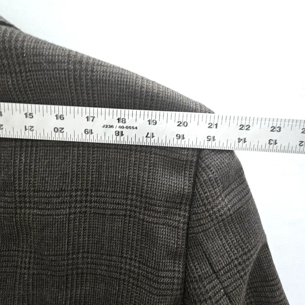 Joseph & Feiss Mens 46 Long Blazer 100% Lambswool Brown Glen Plaid Sport Coat